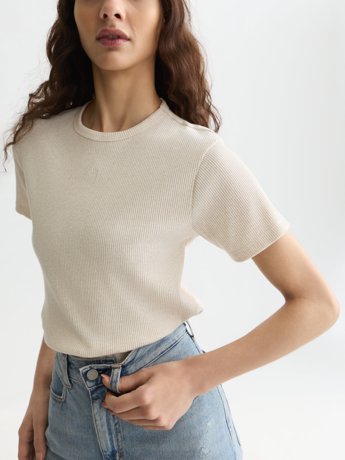Lavender טי שירט קצרה לנשים Rib SCOTCH & SODA