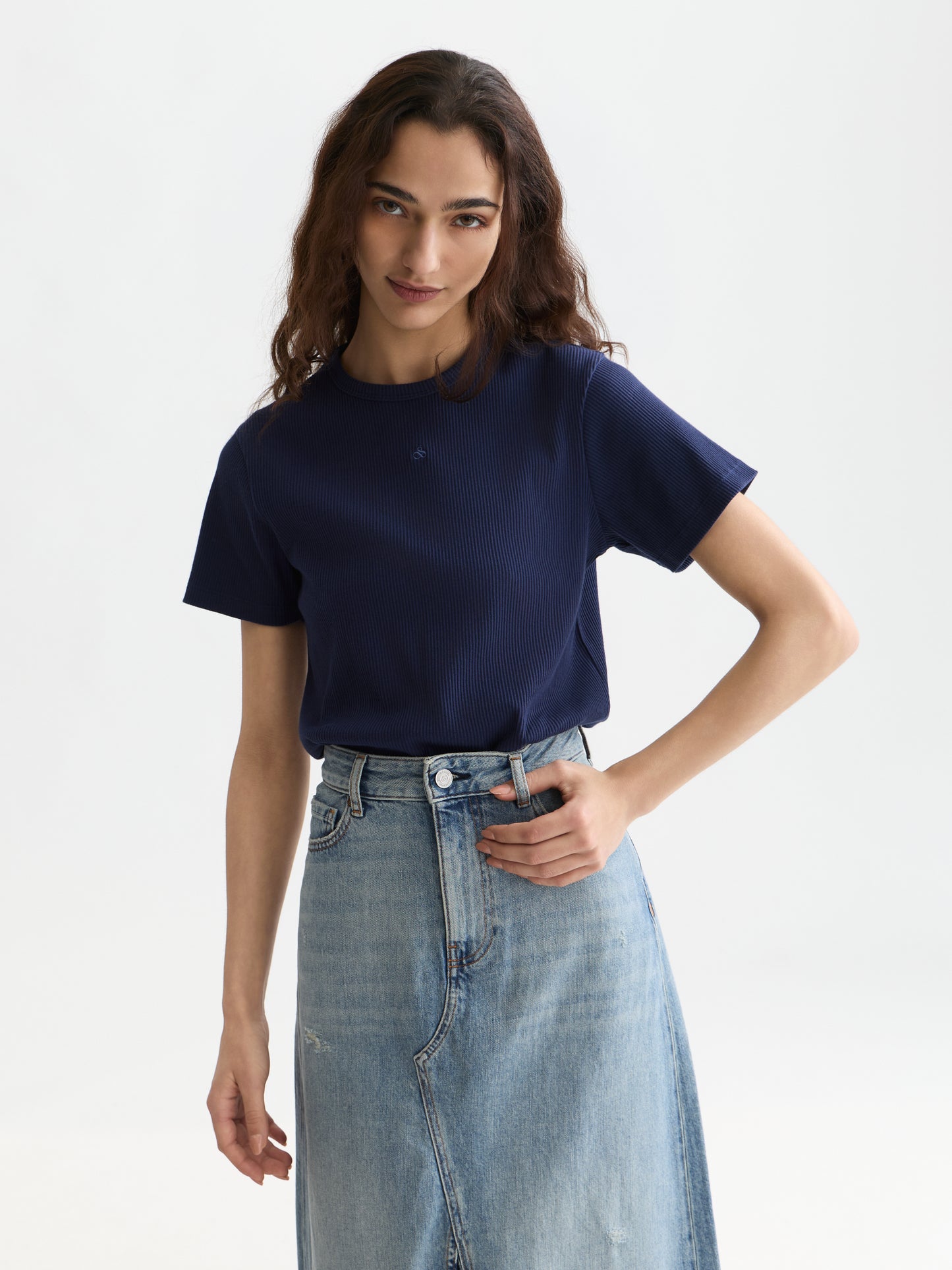 Lavender טי שירט קצרה לנשים Rib SCOTCH & SODA
