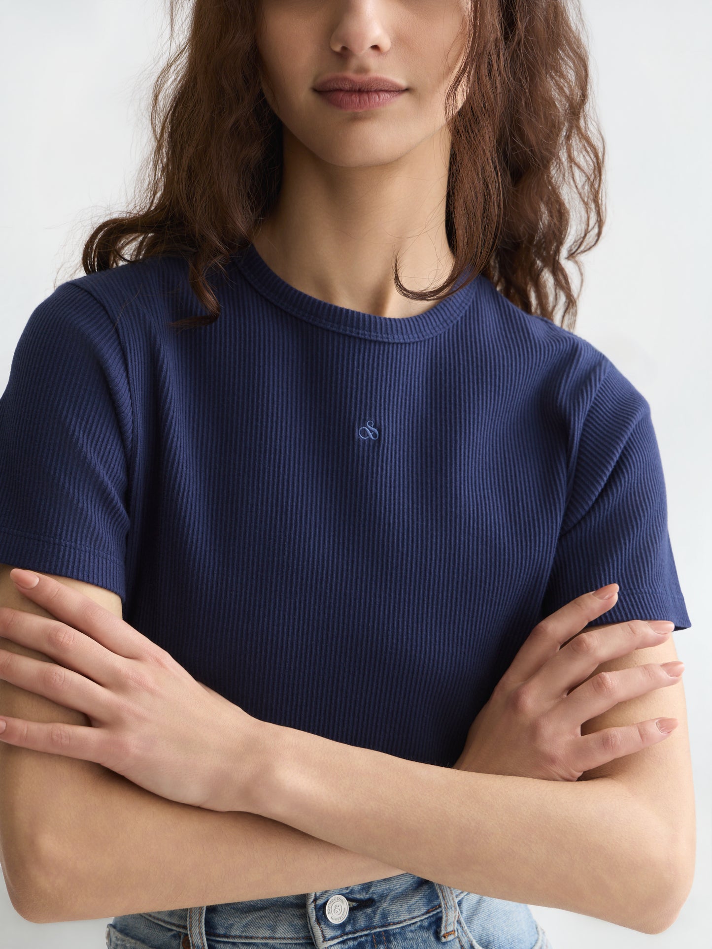 Lavender טי שירט קצרה לנשים Rib SCOTCH & SODA