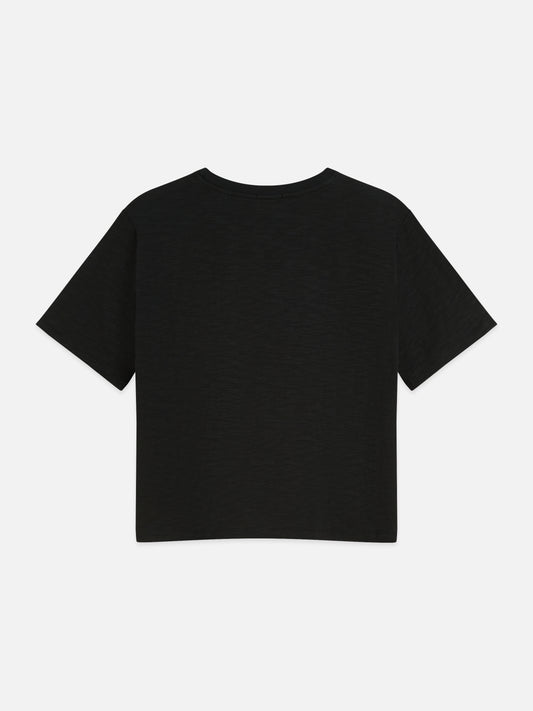 Black טי שירט קצרה לנשים Key Hole Sleeves SCOTCH & SODA