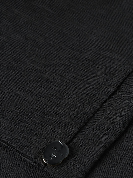 Black טי שירט קצרה לנשים Key Hole Sleeves SCOTCH & SODA