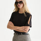 White Smoke טי שירט קצרה לנשים Key Hole Sleeves SCOTCH & SODA