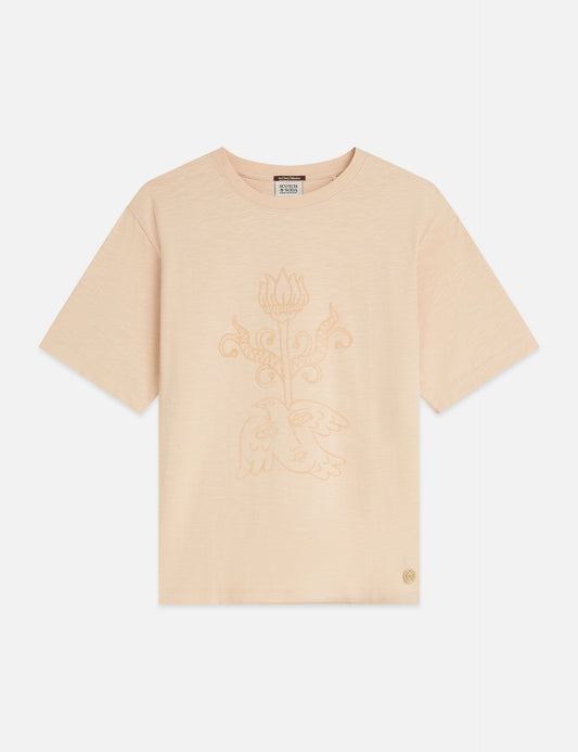 Wheat טי שירט קצרה לנשים Flock Artwork SCOTCH & SODA