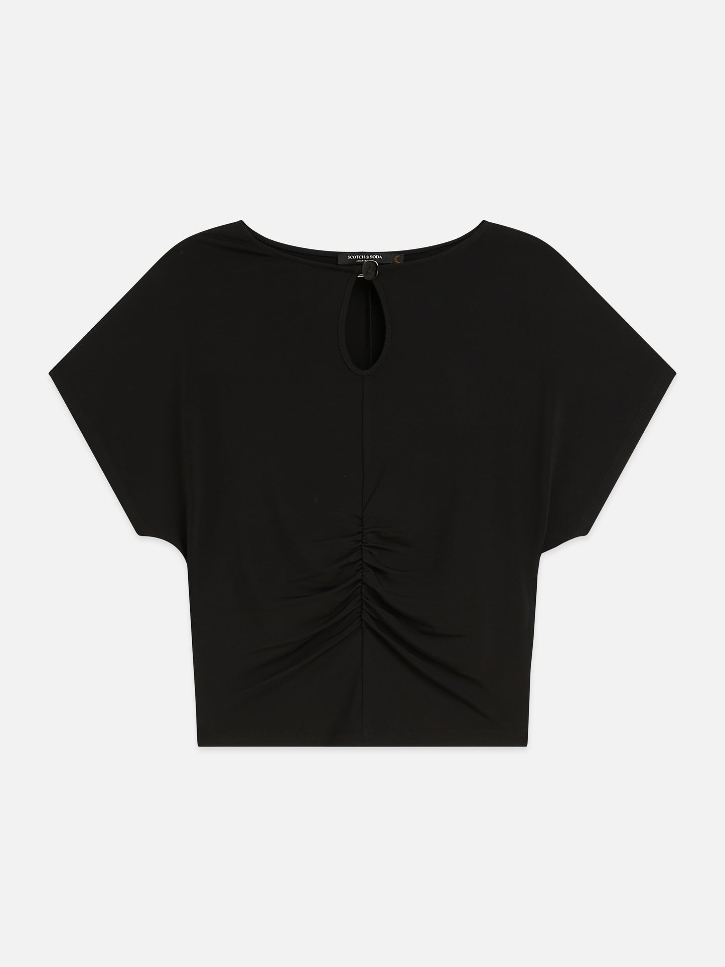 Black טי שירט קצרה לנשים Ruched SCOTCH & SODA
