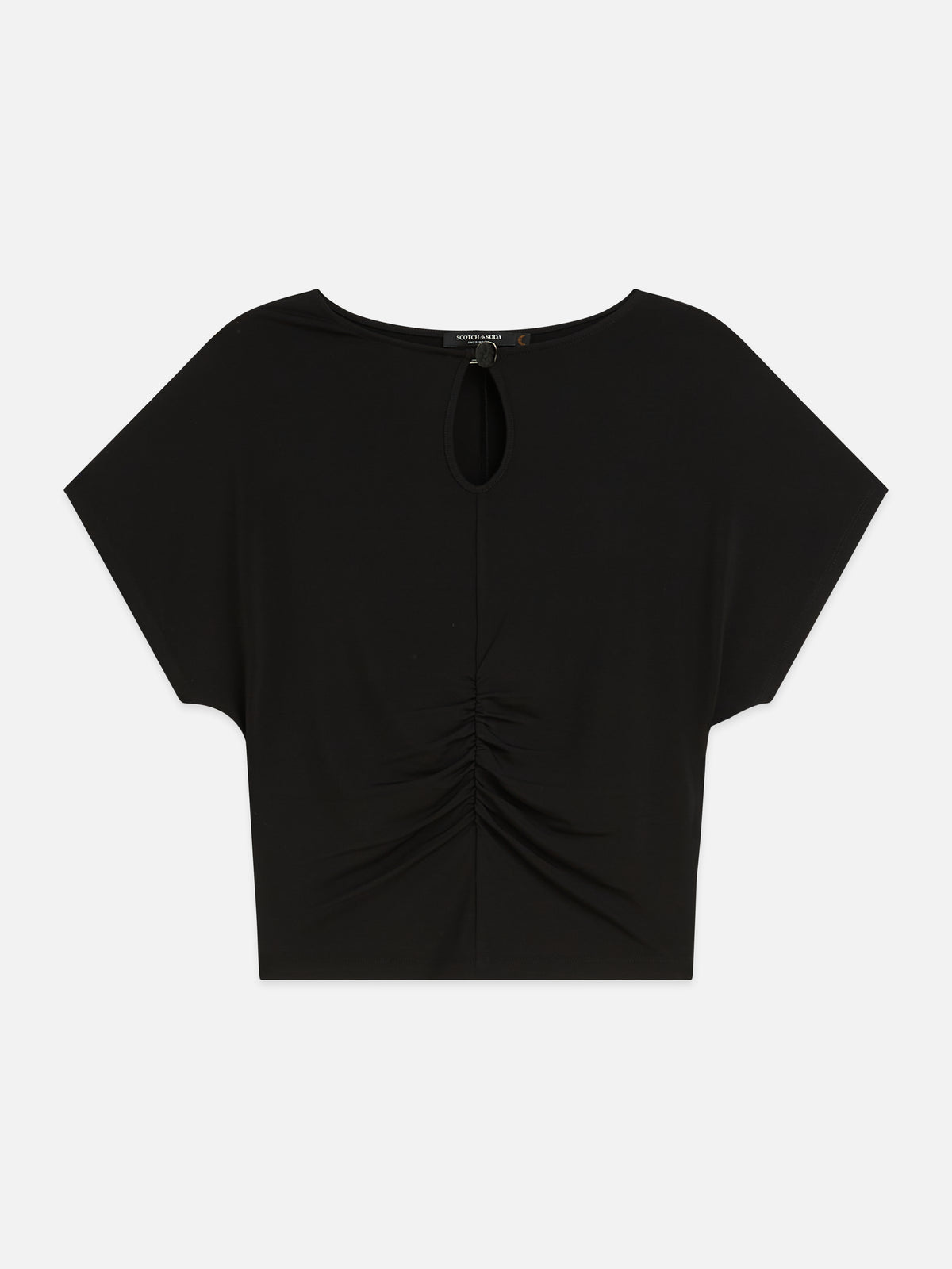 Black טי שירט קצרה לנשים Ruched SCOTCH & SODA
