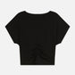 Black טי שירט קצרה לנשים Ruched SCOTCH & SODA