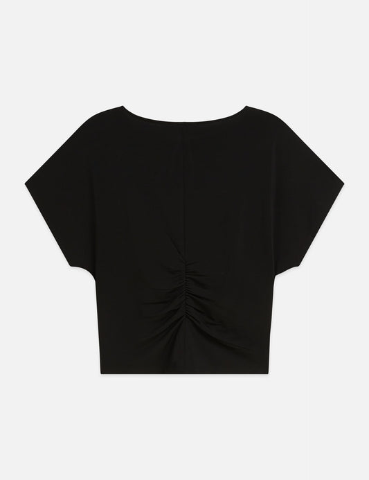 Black טי שירט קצרה לנשים Ruched SCOTCH & SODA
