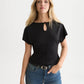Black טי שירט קצרה לנשים Ruched SCOTCH & SODA