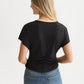 Black טי שירט קצרה לנשים Ruched SCOTCH & SODA