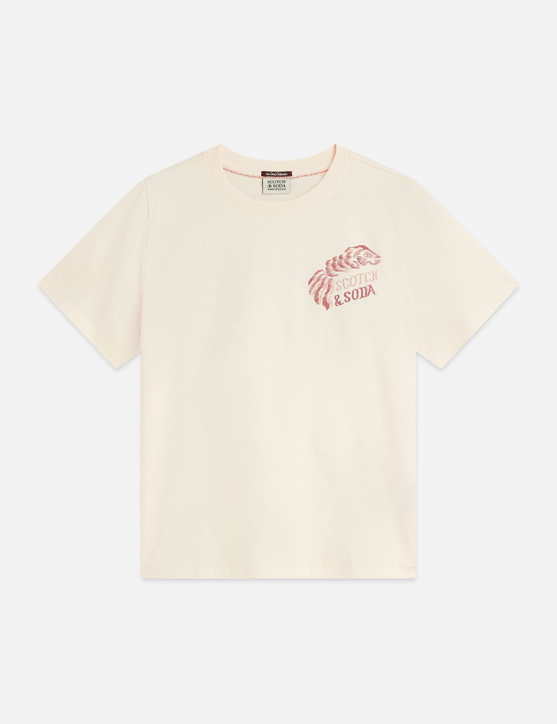 Antique White טי שירט קצרה לנשים Front And Back Artwork SCOTCH & SODA