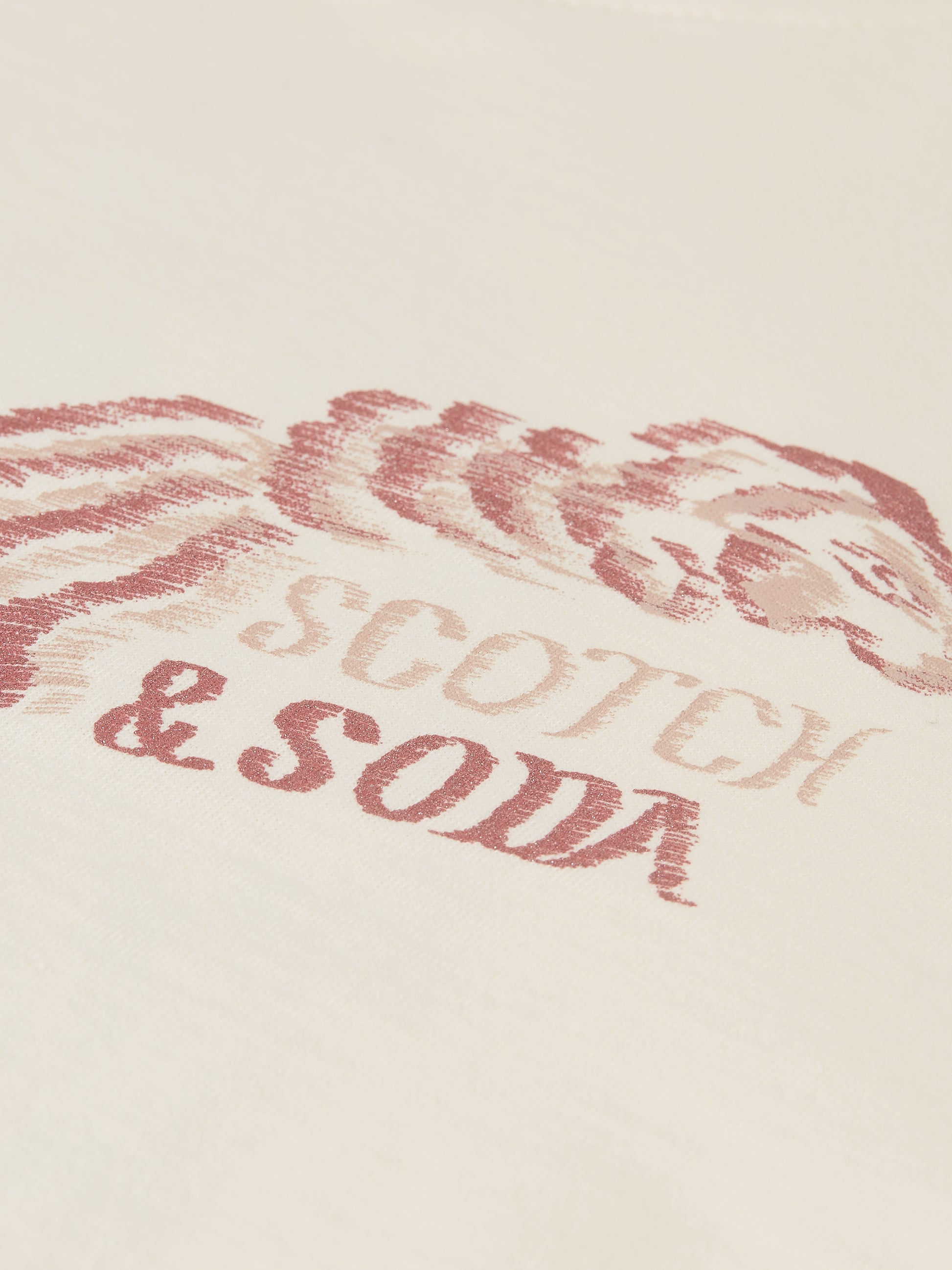 Light Gray טי שירט קצרה לנשים Front And Back Artwork SCOTCH & SODA