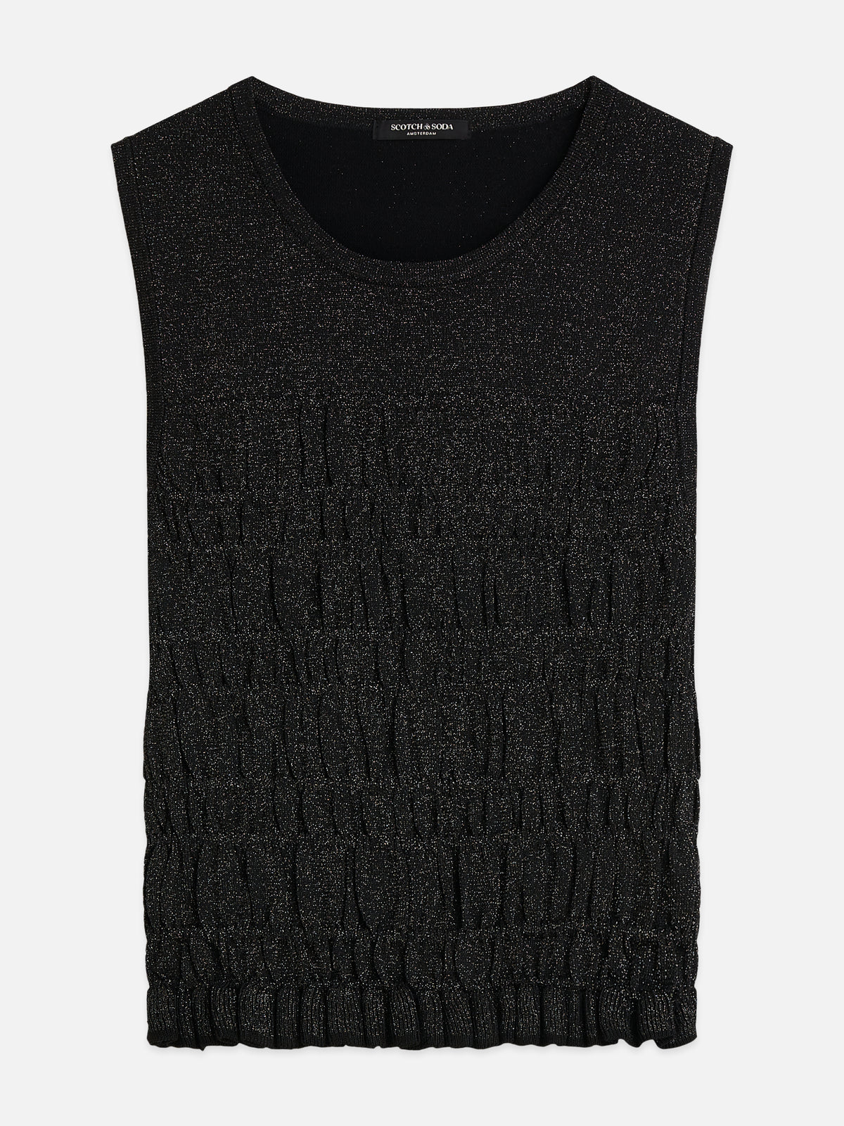 Black גופיה לנשים Smock Stitch SCOTCH & SODA