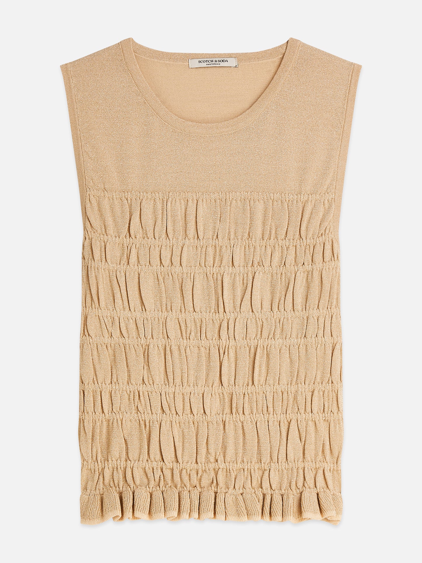 Tan גופיה לנשים Smock Stitch SCOTCH & SODA