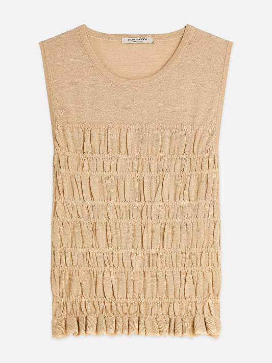 Tan גופיה לנשים Smock Stitch SCOTCH & SODA
