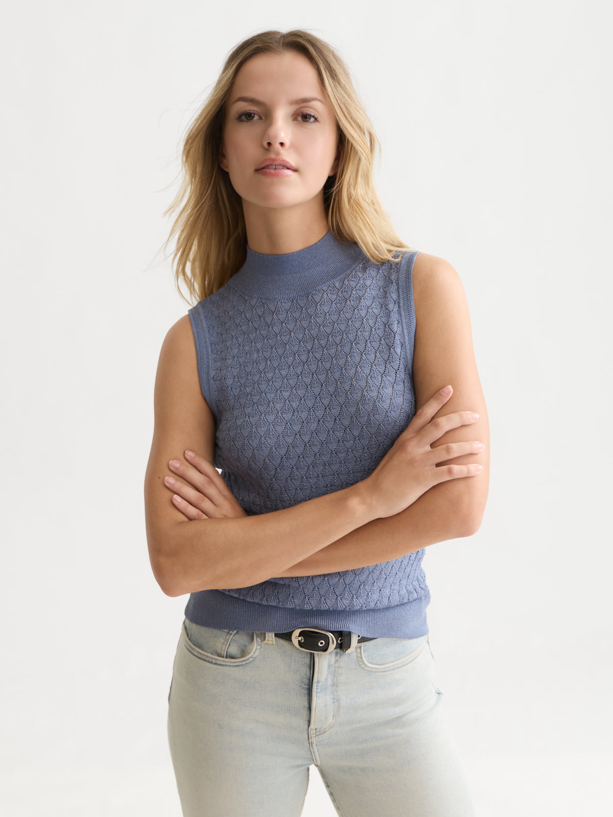 Lavender גופיה לנשים Pointelle Metallic SCOTCH & SODA