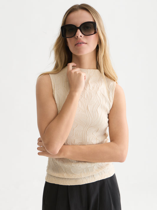 Misty Rose גופיה לנשים Embossed Pleat SCOTCH & SODA