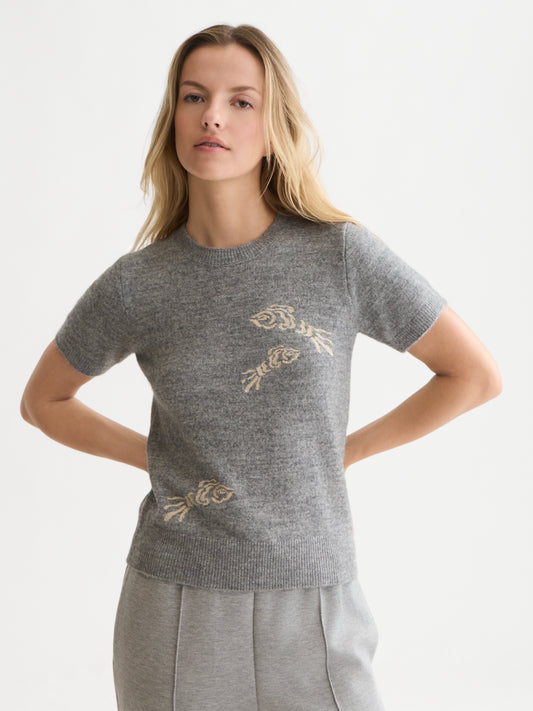 Lavender סוודר לנשים Embroidered Short-Sleeved SCOTCH & SODA