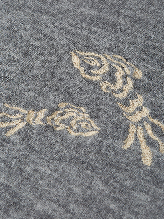 Dim Gray סוודר לנשים Embroidered Short-Sleeved SCOTCH & SODA