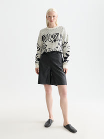 White Smoke סוודר לנשים Jacquard Motif Oversized SCOTCH & SODA