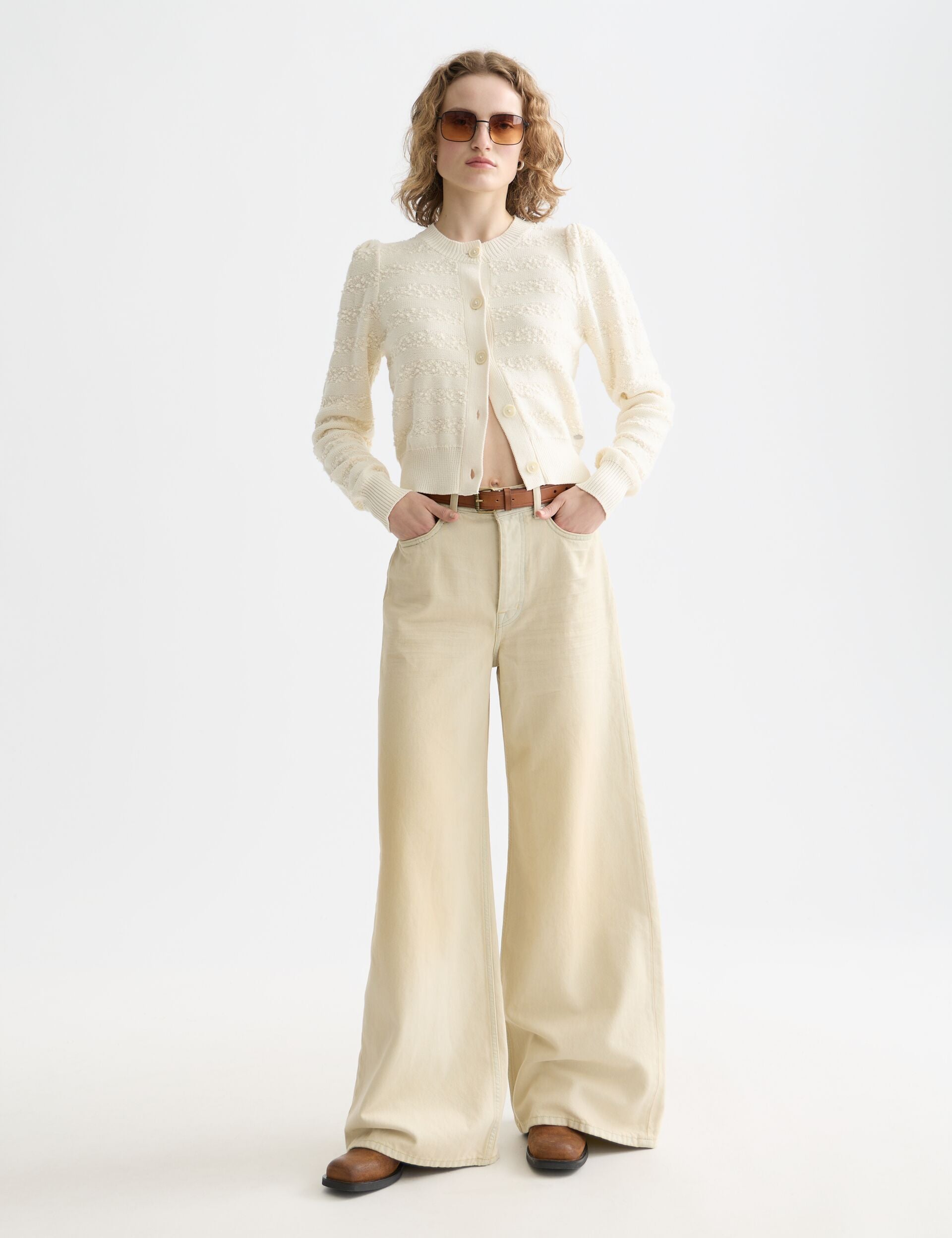 Seashell קרדיגן לנשים Boucle Stripe SCOTCH & SODA