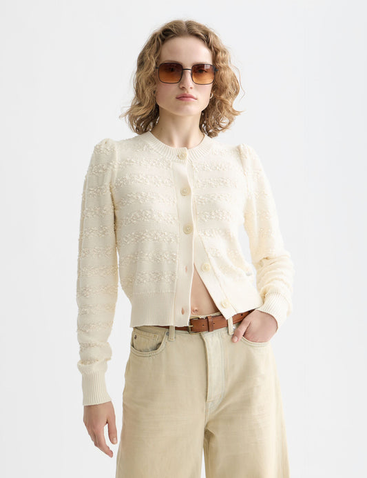 Seashell קרדיגן לנשים Boucle Stripe SCOTCH & SODA