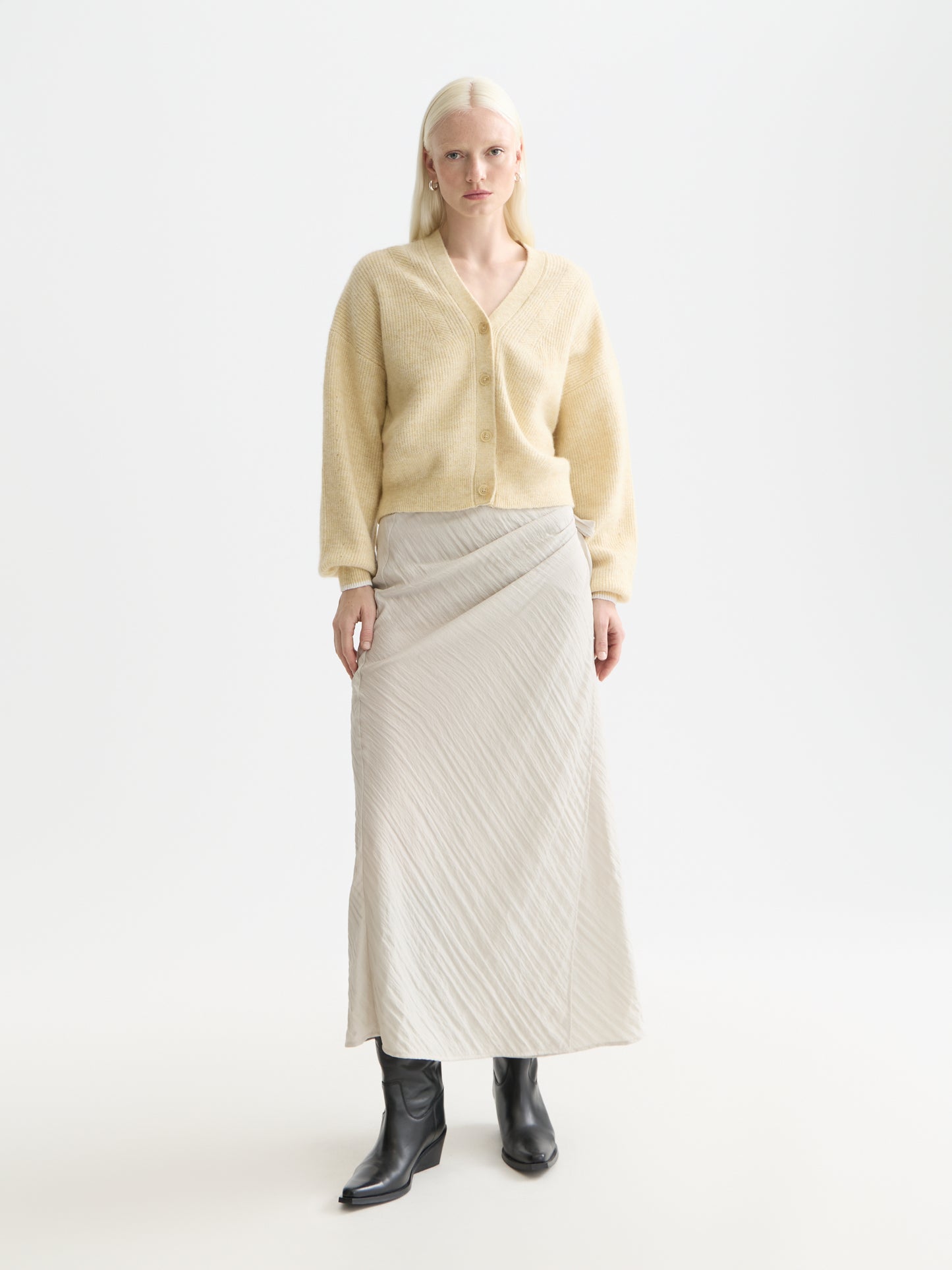 Light Gray קרדיגן לנשים Fuzzy Relaxed SCOTCH & SODA