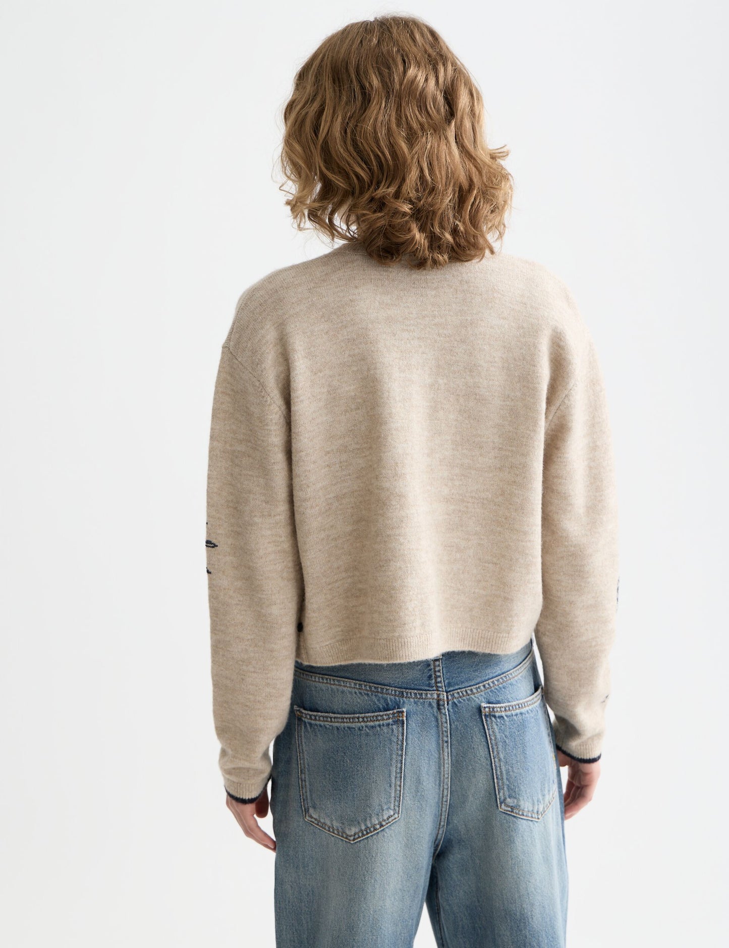 Gray קרדיגן לנשים Embroidered Crew SCOTCH & SODA