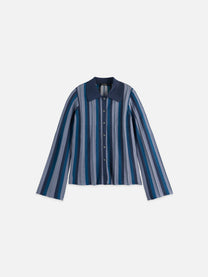 White Smoke סוודר קרדיגן לנשים Pleated Stripe SCOTCH & SODA