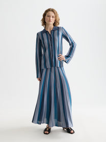 White Smoke סוודר קרדיגן לנשים Pleated Stripe SCOTCH & SODA