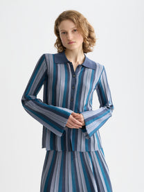 Lavender סוודר קרדיגן לנשים Pleated Stripe SCOTCH & SODA