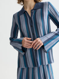 Lavender סוודר קרדיגן לנשים Pleated Stripe SCOTCH & SODA