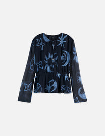 White Smoke חולצה ארוכה לנשים Printed Tie Front SCOTCH & SODA