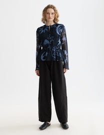 Black חולצה ארוכה לנשים Printed Tie Front SCOTCH & SODA
