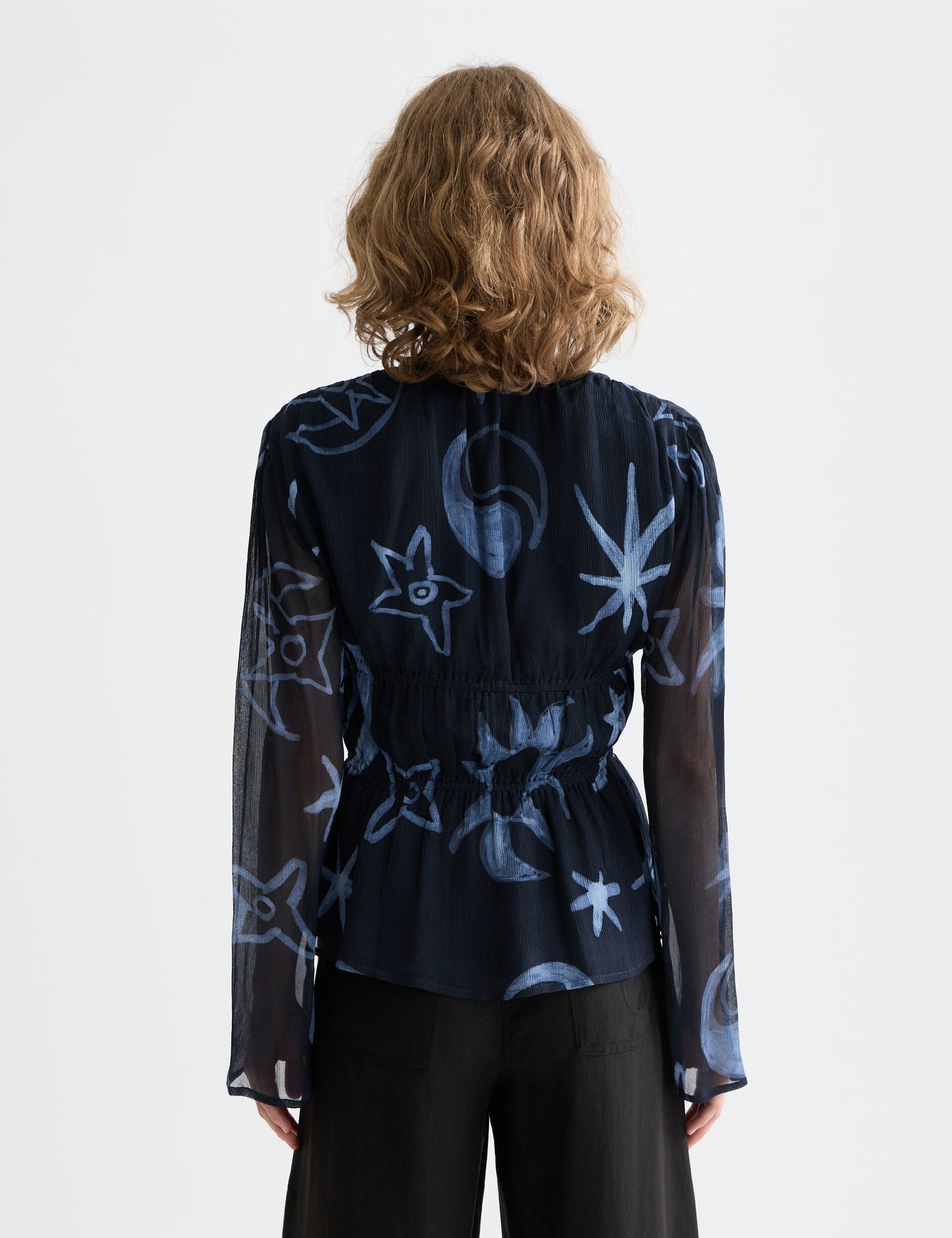 Black חולצה ארוכה לנשים Printed Tie Front SCOTCH & SODA