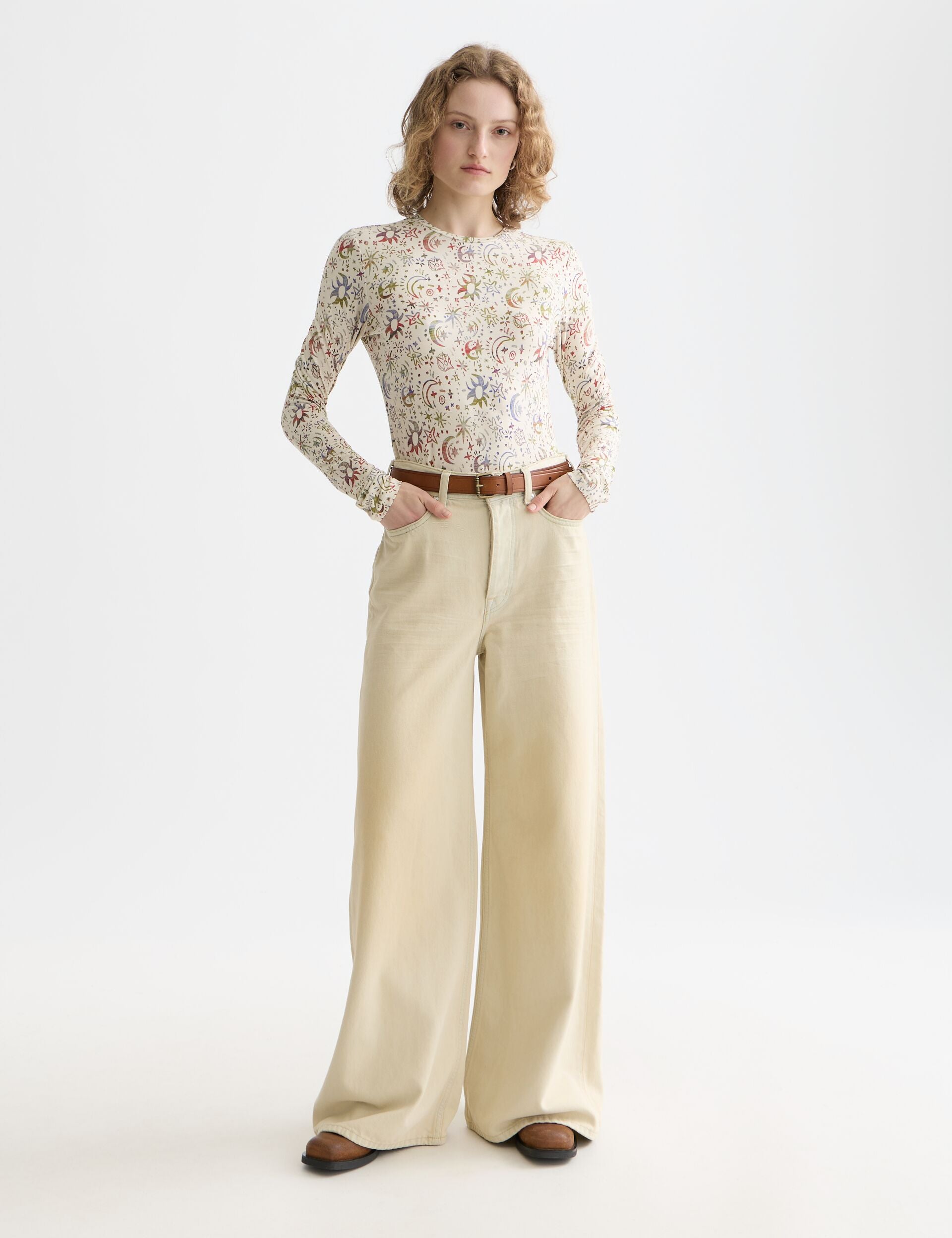 Seashell סוודר לנשים All Over Printed Long SCOTCH & SODA