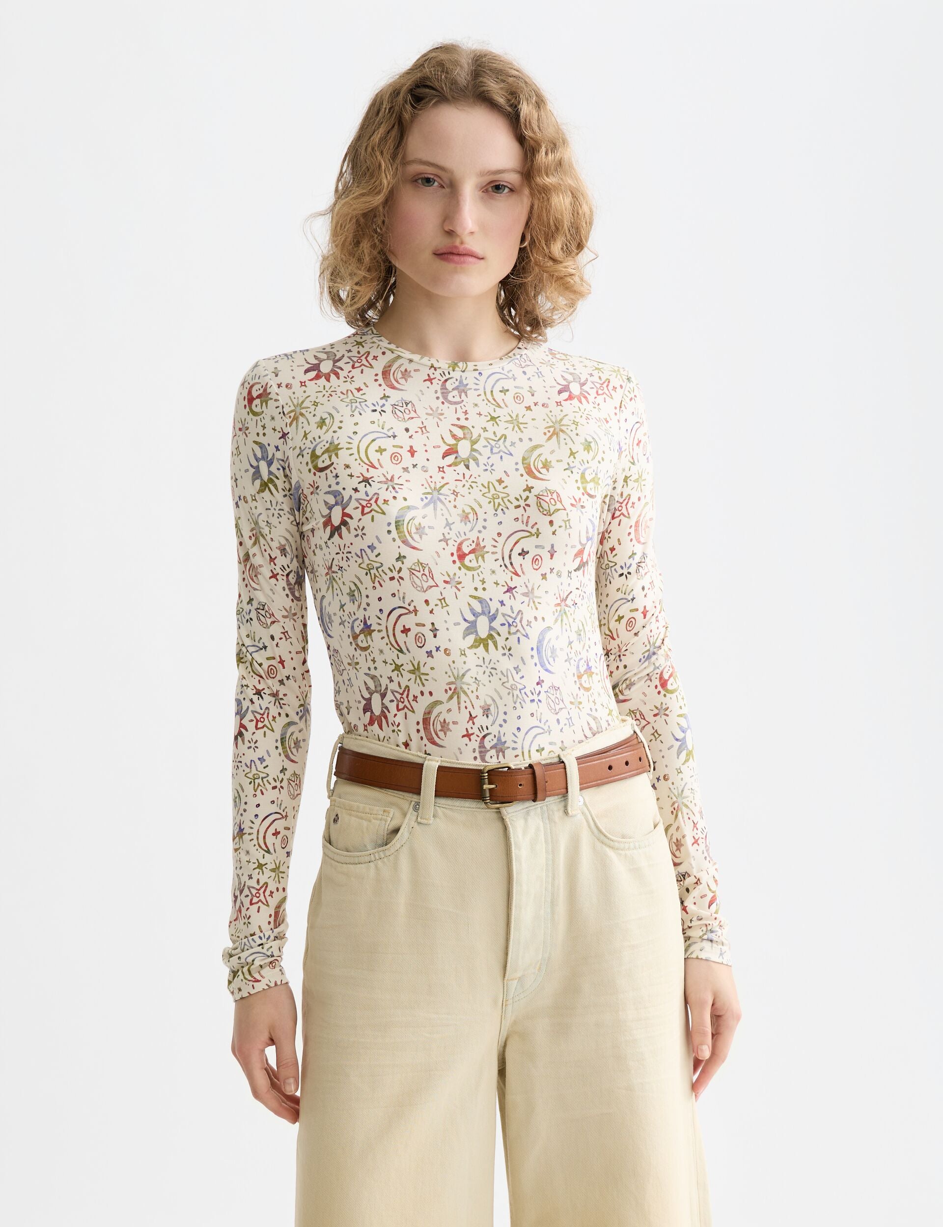 White Smoke סוודר לנשים All Over Printed Long SCOTCH & SODA