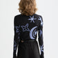 Black ALL OVER PRINTED LONG SLEEVE T-SHIRT סוודר SCOTCH & SODA
