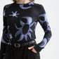 Black ALL OVER PRINTED LONG SLEEVE T-SHIRT סוודר SCOTCH & SODA