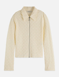 Light Gray קרדיגן רוכסן לנשים Open Structure SCOTCH & SODA