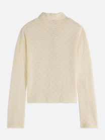 Light Gray קרדיגן רוכסן לנשים Open Structure SCOTCH & SODA