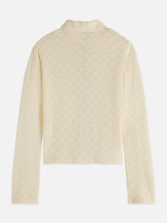 Light Gray קרדיגן רוכסן לנשים Open Structure SCOTCH & SODA