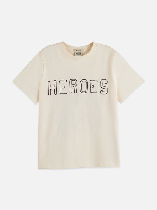 Light Gray טי שירט לנשים Washed Artwork - מהדורת 40 שנה SCOTCH & SODA