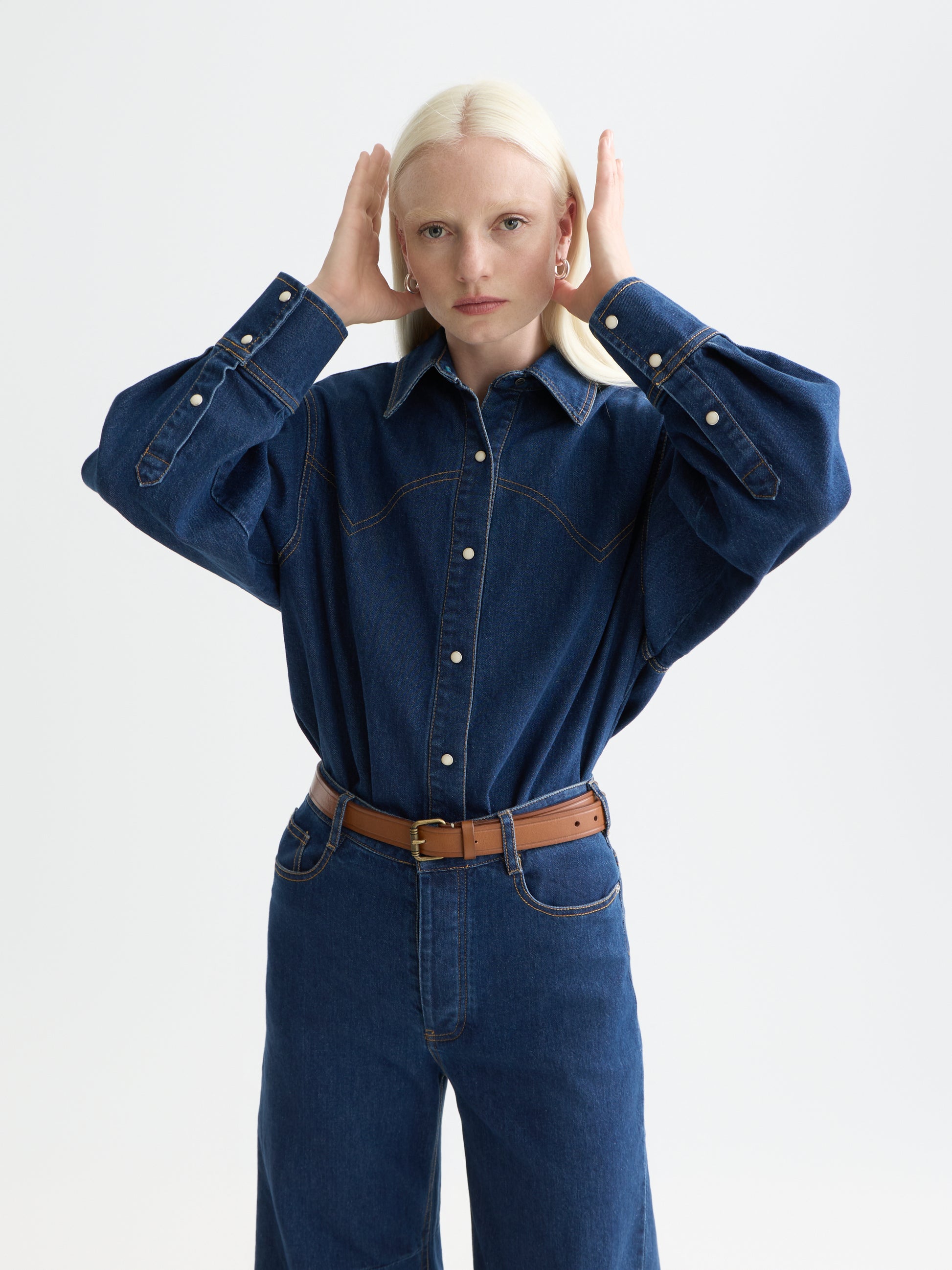Lavender חולצה מכופתרת ארוכה לנשים Western Denim SCOTCH & SODA