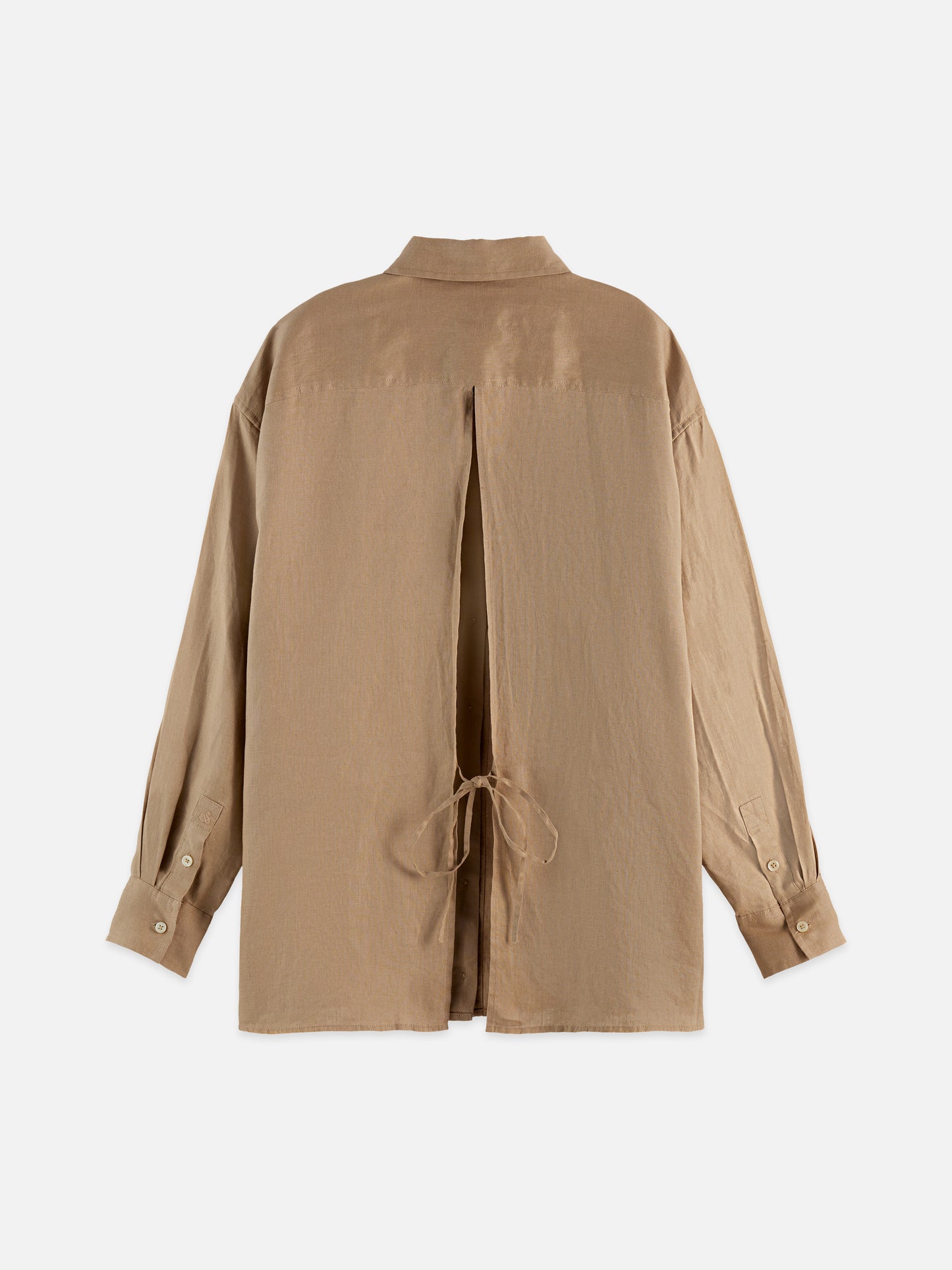 Rosy Brown חולצת פשתן מכופתרת ארוכה לנשים Linen SCOTCH & SODA