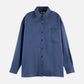 Dark Slate Blue חולצה מכופתרת ארוכה לנשים Linen Back Detail SCOTCH & SODA