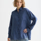 Dark Slate Gray חולצה מכופתרת ארוכה לנשים Linen Back Detail SCOTCH & SODA