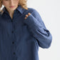 Dark Slate Gray חולצה מכופתרת ארוכה לנשים Linen Back Detail SCOTCH & SODA