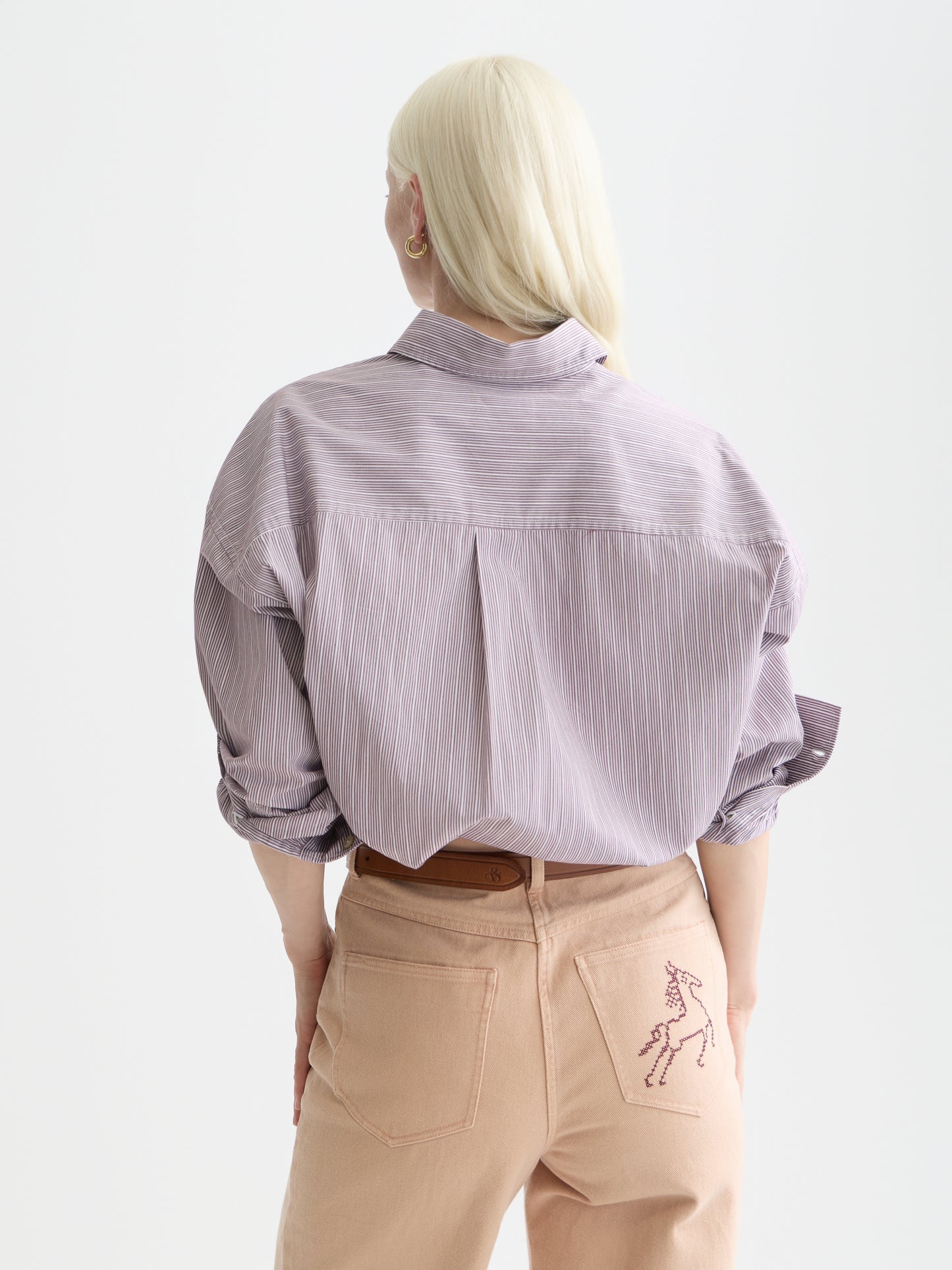 Lavender חולצה מכופתרת ארוכה לנשים Embroidery girlfriend SCOTCH & SODA