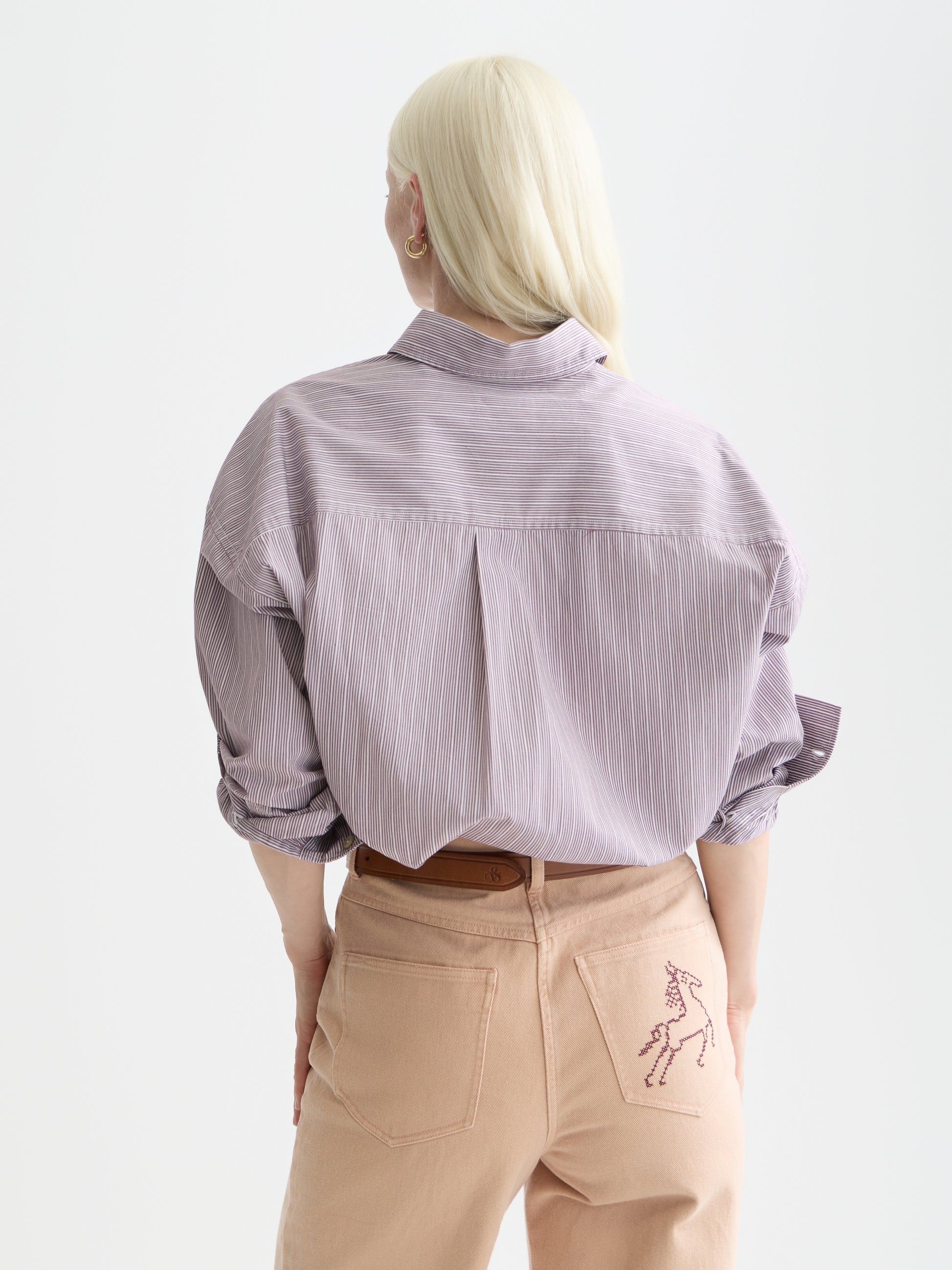 Lavender חולצה מכופתרת ארוכה לנשים Embroidery girlfriend SCOTCH & SODA