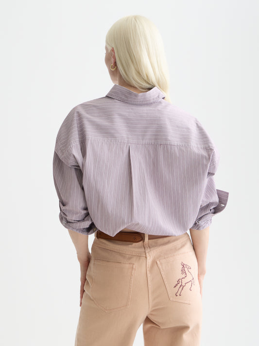 Lavender חולצה מכופתרת ארוכה לנשים Embroidery girlfriend SCOTCH & SODA